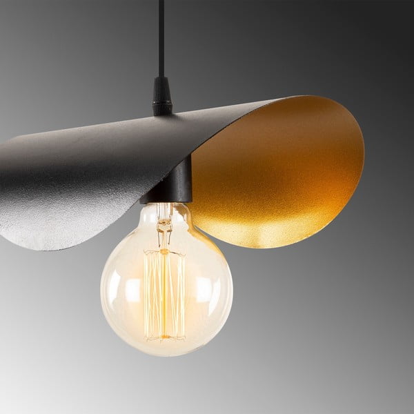 Lampa wisząca w czarno-brązowym kolorze z metalowym kloszem Sivani – Opviq lights-image-4