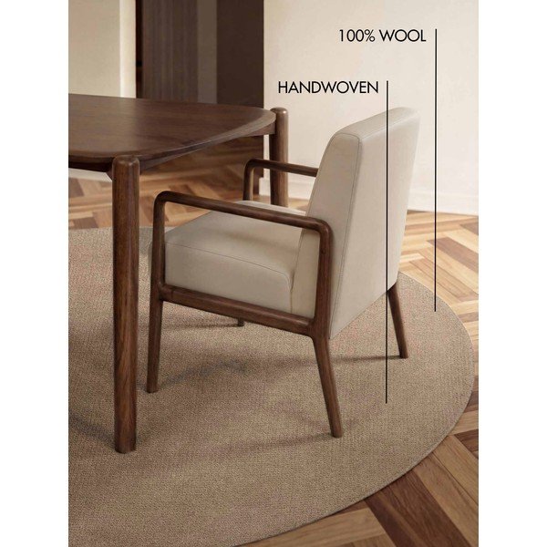 Beżowy wełniany okrągły dywan tkany ręcznie ø 160 cm Greenwich – Ted Baker-image-4