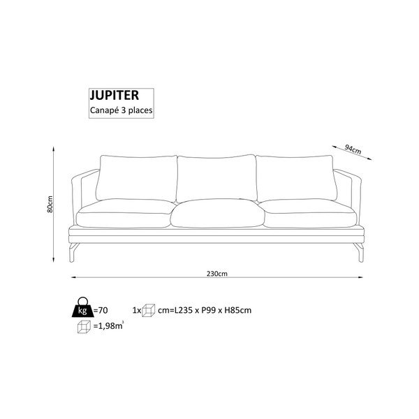 Ciemnoszara sofa 3-osobowa Windsor  & Co. Sofas Jupiter-image-3
