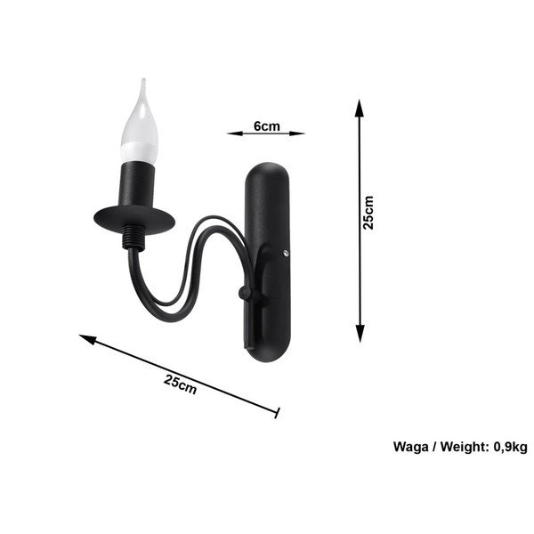 Czarny metalowy kinkiet Fiorano – Sollux-image-3