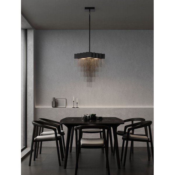 Stalowa lampa wisząca LED ze ściemniaczem w kolorze matowej czerni Revια – Nova Luce-image-1