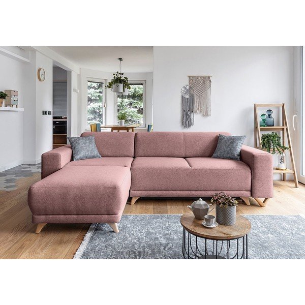 Różowy rozkładany/ze schowkiem narożnik Classy Sophie – Miuform-image-1