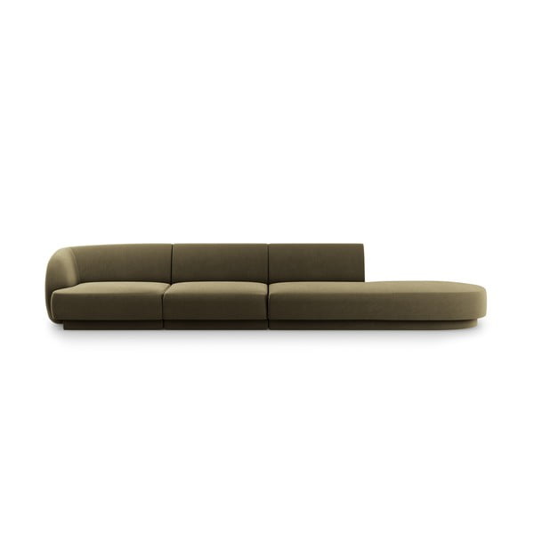 Zielona aksamitna sofa 302 cm Miley – Micadoni Home