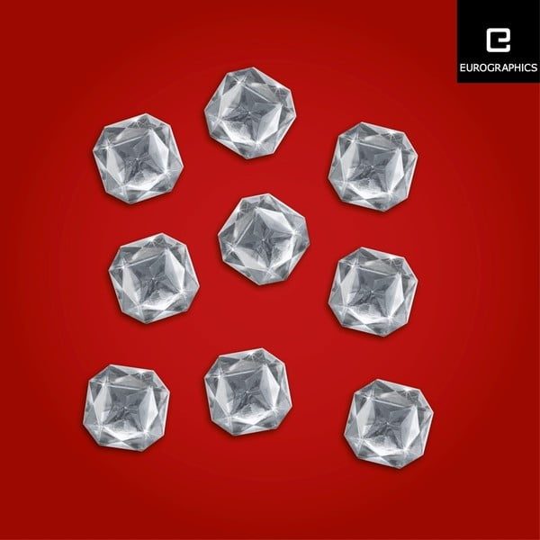Zestaw 9 magnesów Eurographics Square Diamond