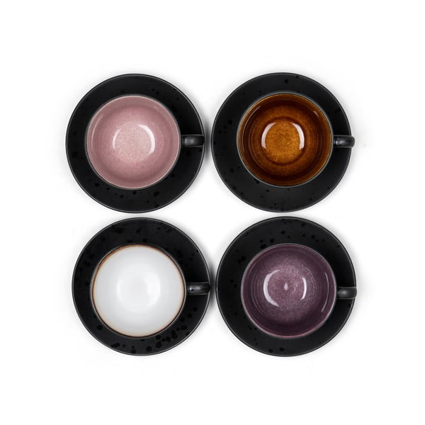 Czarne filiżanki zestaw 4 szt. ceramiczne 240 ml Gastro Black/Mix – Bitz-image-1