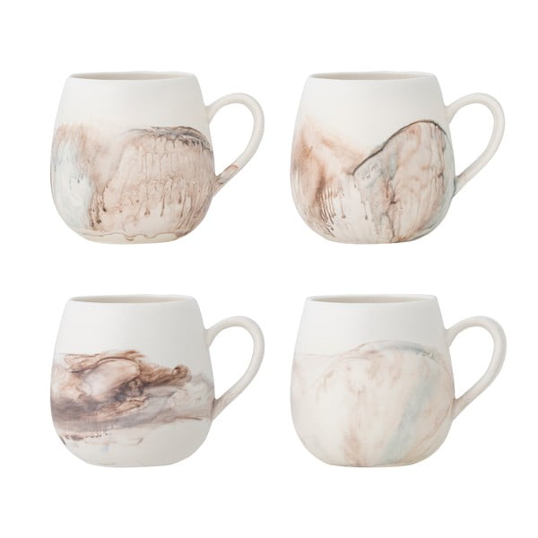 Kremowe kamionkowe kubki zestaw 4 szt. 250 ml Lyre – Bloomingville