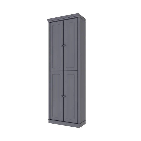 Szara szafka z litego drewna sosnowego 74x223x37 cm Anita – Støraa-image-4