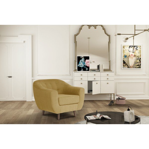 Żółty fotel Jalouse Maison Vicky-image-1
