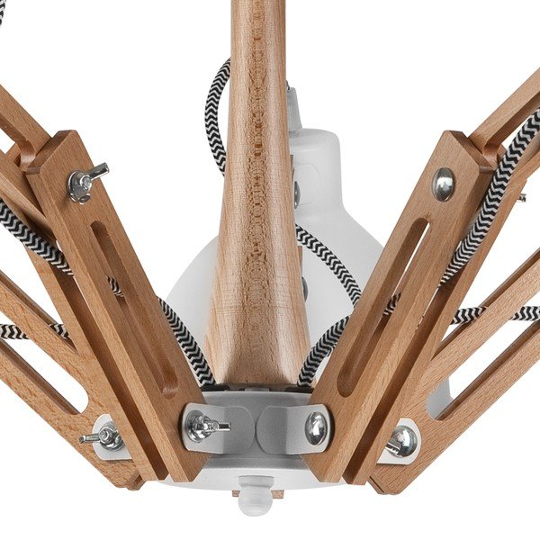 Biało-brązowa lampa sufitowa z metalowym kloszem ø 15 cm Marcello – LAMKUR-image-4