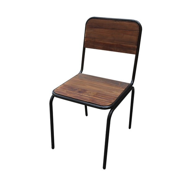 Brązowe krzesło z litego drewna jodłowego Industrial – Antic Line