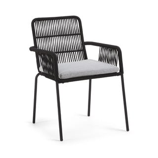 Czarne krzesło z metalową konstrukcją Kave Home Samt