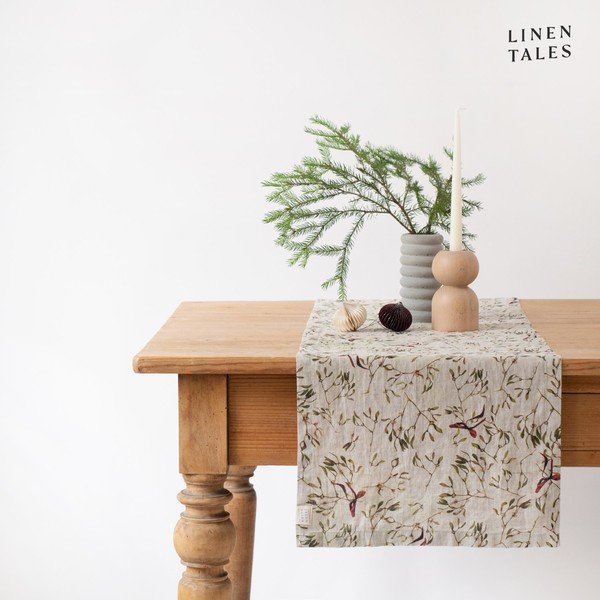 Lniany bieżnik ze świątecznym motywem 40x200 cm – Linen Tales