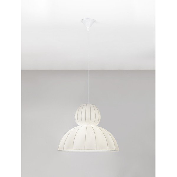 Tekstylna lampa wisząca w matowym białym kolorze ø 50 cm Delina – Nova Luce-image-4
