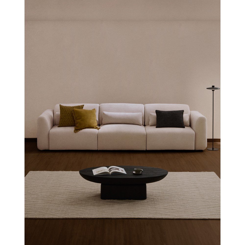 Beżowa częściowo rozkładana/rozkładana sofa z tkaniny szenilowej z szezlongiem 335 cm Lares – Kave Home (zdjęcie 10)