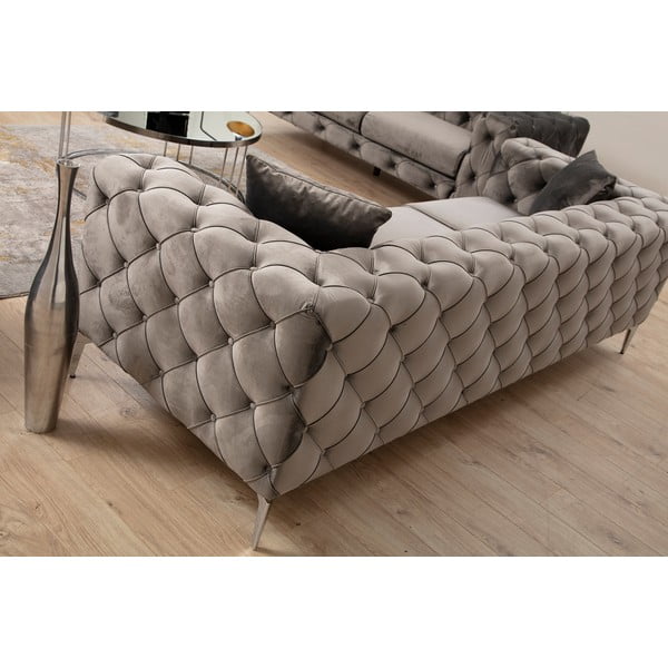 Ciemnoszara aksamitna sofa 237 cm Como – Balcab Home-image-1