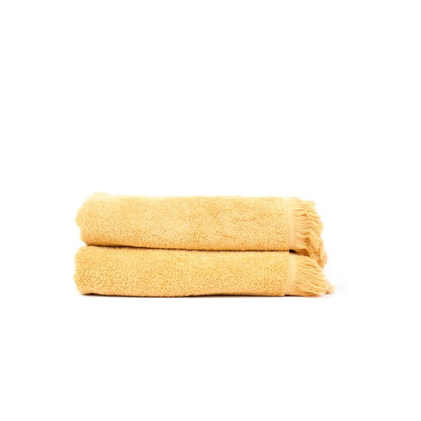 Zestaw 2 żółtych ręczników kąpielowych z bawełny Casa Di Bassi Sun, 70x140 cm