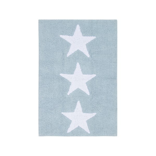 Niebieski dywan bawełniany Happy Decor Kids Three Stars, 80x120 cm