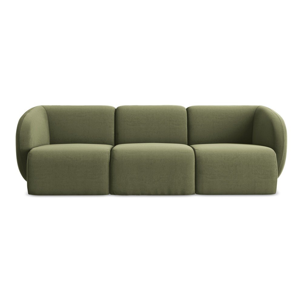 Zielona aksamitna sofa 244 cm Lani – Makamii