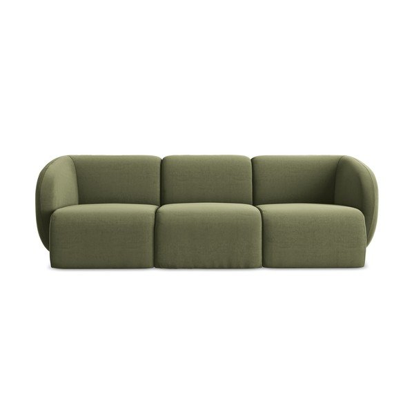 Zielona aksamitna sofa 244 cm Lani – Makamii