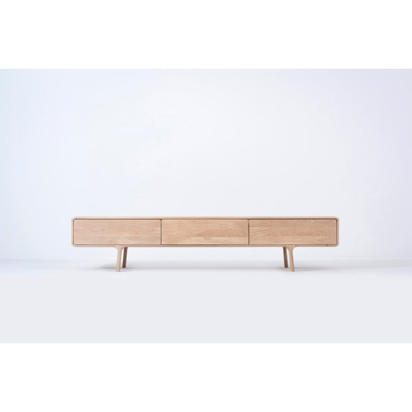 Szafka pod TV z litego drewna dębowego z 3 szufladami Gazzda Fawn-image-3