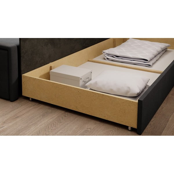 Ciemnoszara rozkładana/ze schowkiem sofa z tkaniny szenilowej 214 cm Fulgeo – ELTAP-image-4