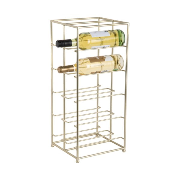 Metalowy regał na wino w kolorze złota liczba butelek 10 25x57x22,5 cm Dual Floor – PT LIVING-image-3