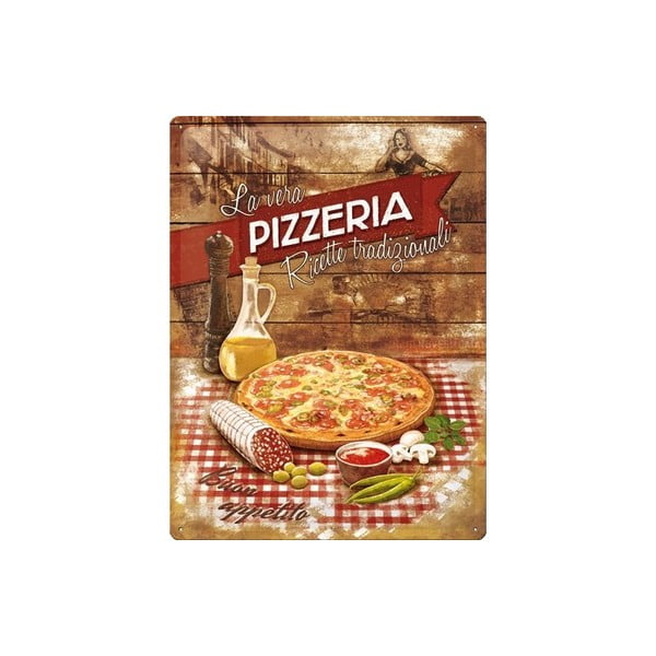 Tabliczka blaszana Pizzeria, 30x40 cm