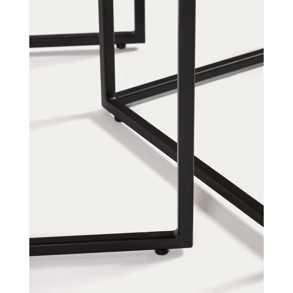 Stoliki z blatem w dekorze dębu zestaw 2 szt. 45x45 cm Yoana – Kave Home-image-4