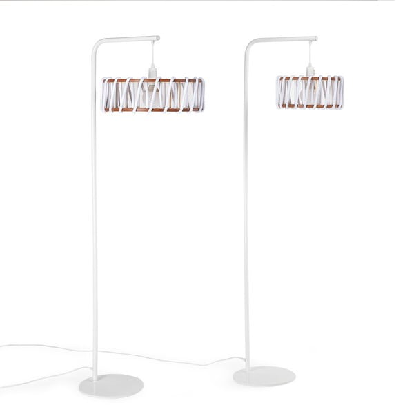 Lampa stojąca z białą konstrukcją i dużym białym kloszem EMKO Macaron-image-4