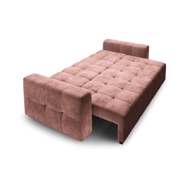 Różowa aksamitna rozkładana sofa Milo Casa Luca-image-4