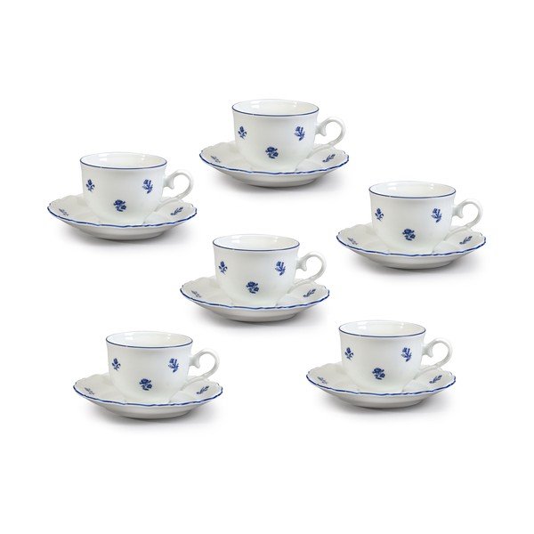 Porcelanowy zestaw na herbatę z motywem niebieskiego kwiatka Thun Ophelia-image-2