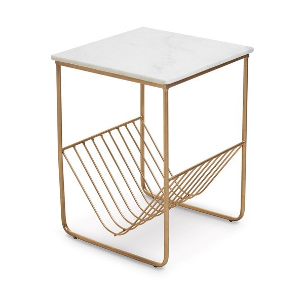 Stolik z marmurowym blatem 40x40 cm Mandoli – Premier Housewares