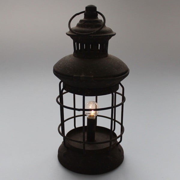 Czarna lampa metalowa z żarówką Dakls