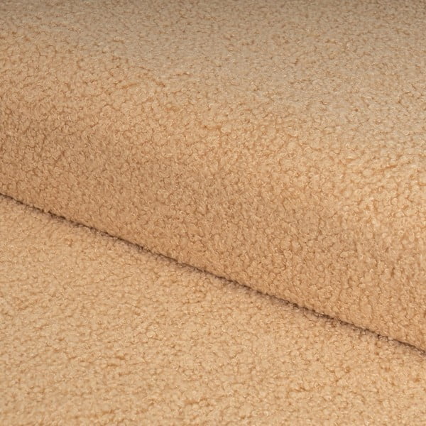 Jasnobrązowy puf z materiału bouclé Folding – Casa Selección-image-1