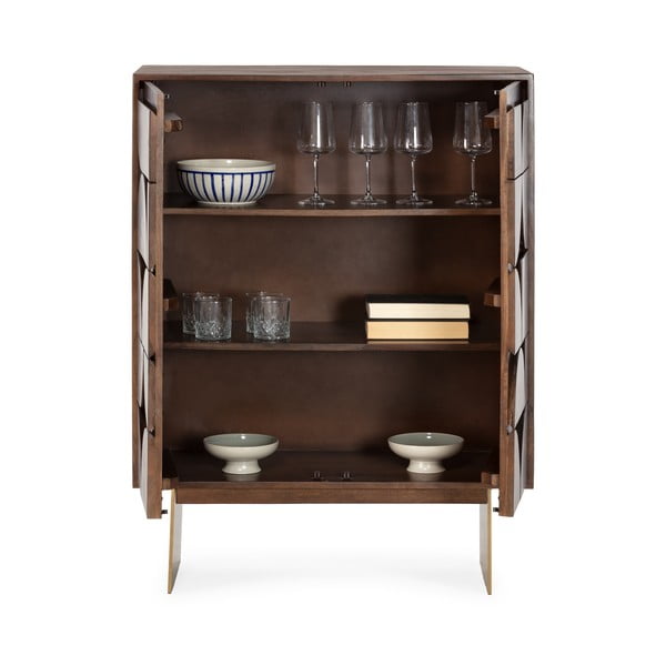 Brązowa szafka z litego drewna mango 90x120x40 cm Trisha – MOME-image-3