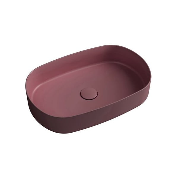 Bordowa umywalka ceramiczna Sapho Infinity Oval, 55x36 cm