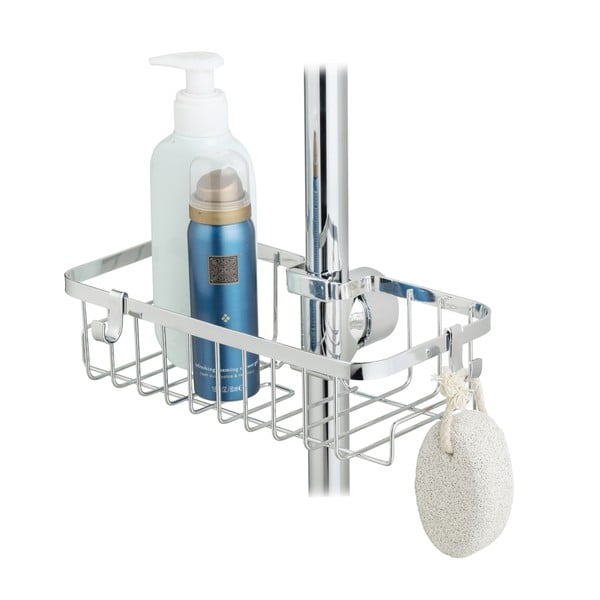 Samoprzylepna półka łazienkowa ze stali nierdzewnej w kolorze srebra Floresta – Wenko-image-4