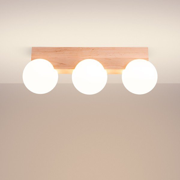 Biało-naturalna lampa sufitowa ze szklanym kloszem ø 12 cm Solum – Sollux-image-2