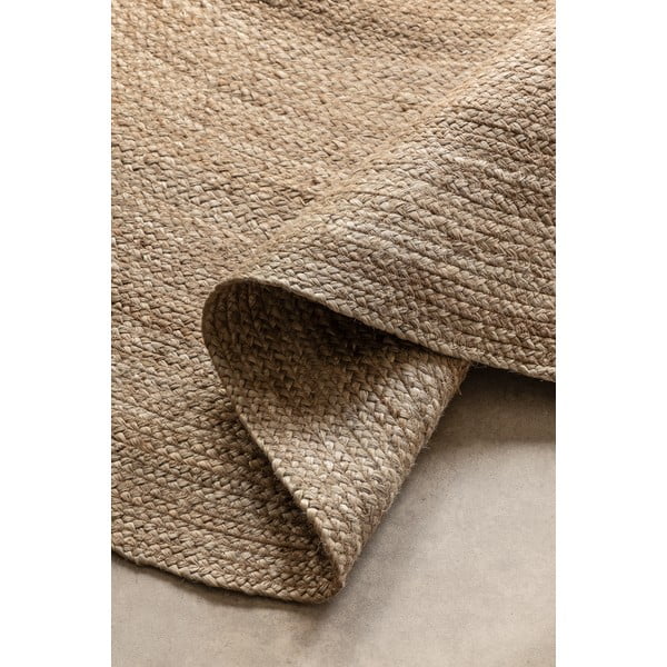 Szarobeżowy okrągły dywan z juty dwustronny ø 140 cm Braided – Hanse Home-image-2