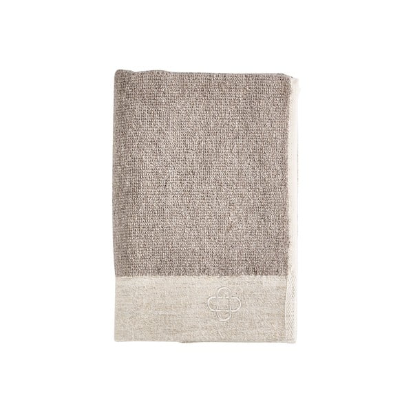Brązowy ręcznik z domieszką lnu 60x40 cm Inu − Zone
