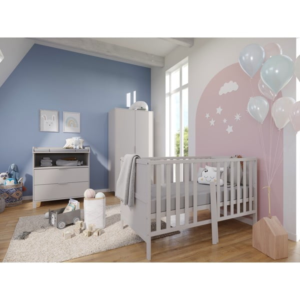 Kremowe łóżeczko z litego drewna 70x140 cm Alkmaar – Germania-image-1