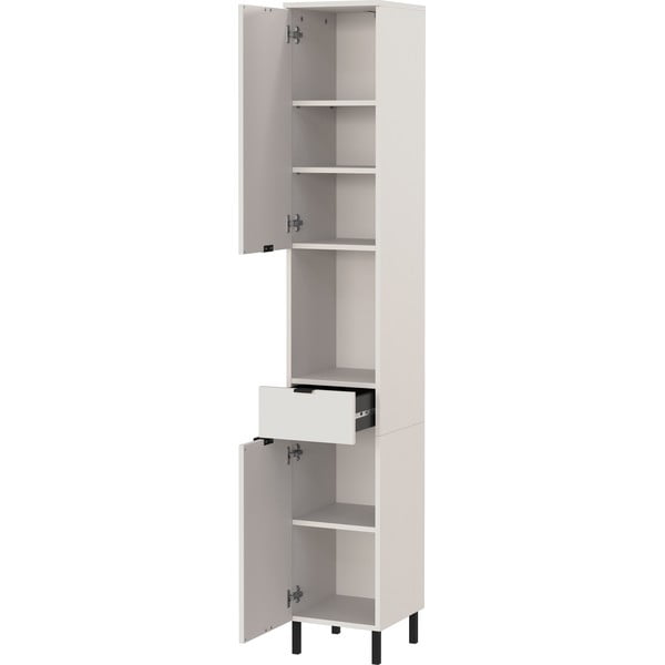 Kremowa wysoka wąska szafka łazienkowa 30x190 cm Arcena – Germania-image-3