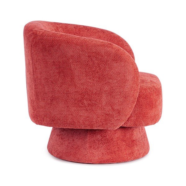 Czerwony obrotowy fotel z tkaniny szenilowej Julienne – Bizzotto-image-3