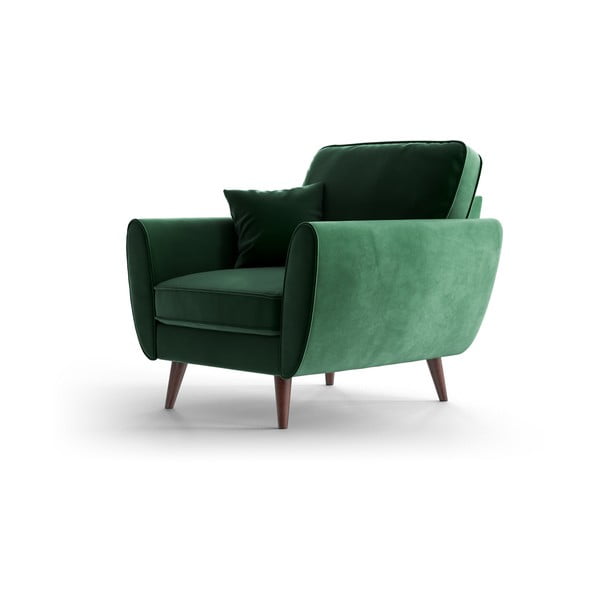Zielony aksamitny fotel My Pop Design Auteuil