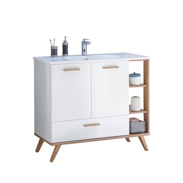 Biała szafka pod umywalkę bez baterii 101x88 cm Set 923 – Pelipal-image-2