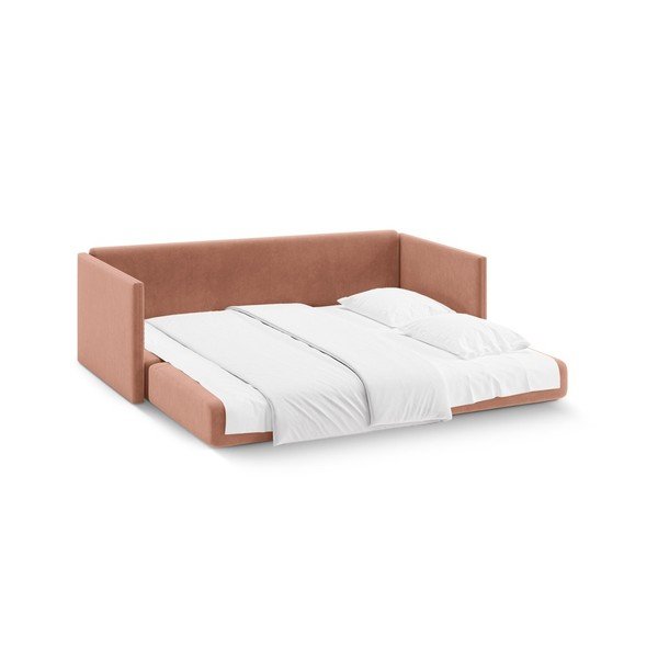 Różowa aksamitna rozkładana sofa 209 cm Shannon – Cosmopolitan Design-image-3