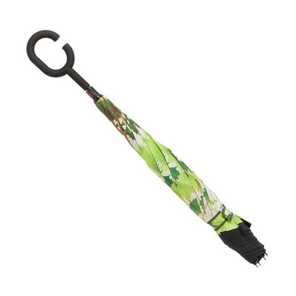 Zielono-czarny parasol Ambiance Leaves, ⌀ 105 cm-image-1