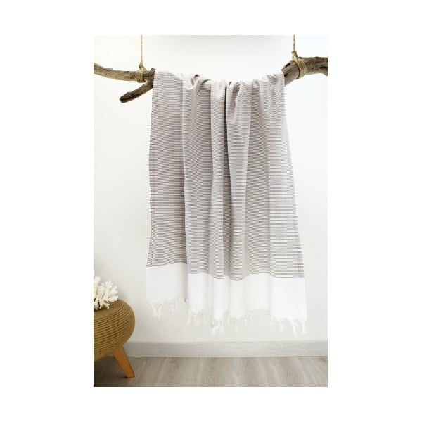 Ręcznik hammam Bath Style Brown & White, 100x180 cm