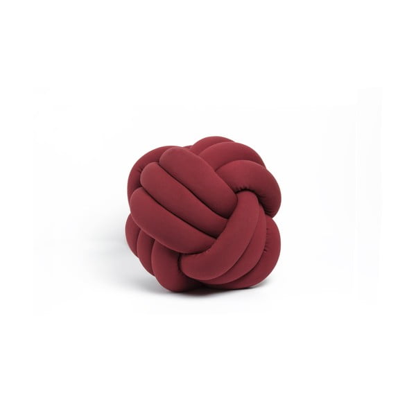 Ciemnoczerwona poduszka dekoracyjnaek Knot, ⌀ 30 cm
