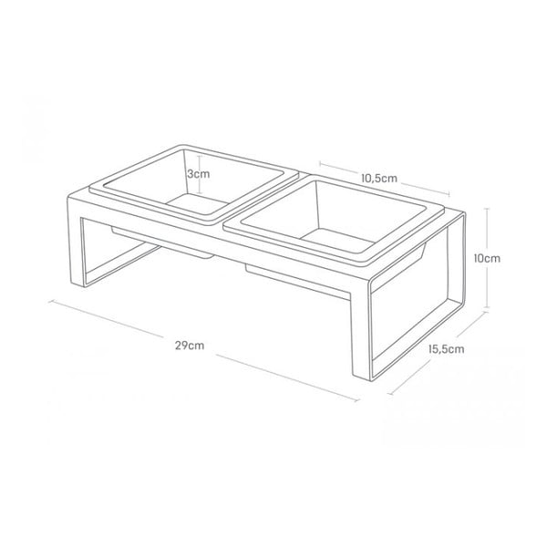 Zestaw czarnych misek dla zwierząt ze stojakiem Yamazaki Tower-image-4
